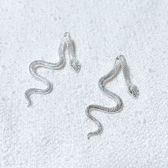 Anthropologie Jewelry - Silver snake earrings M223